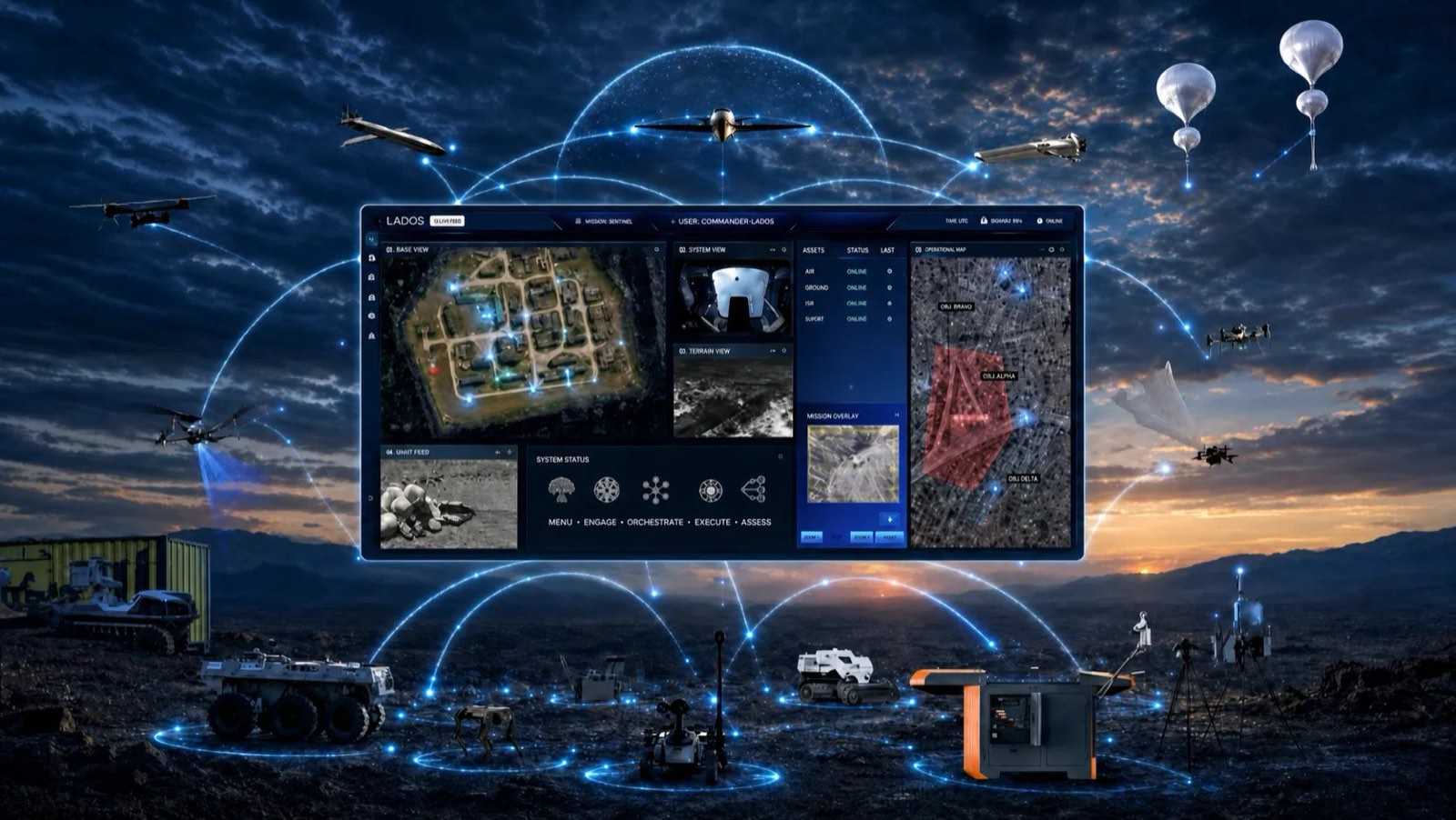 RAVEN-OS common operating picture over a contested battlespace